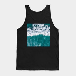 Green Ocean Waves Tank Top